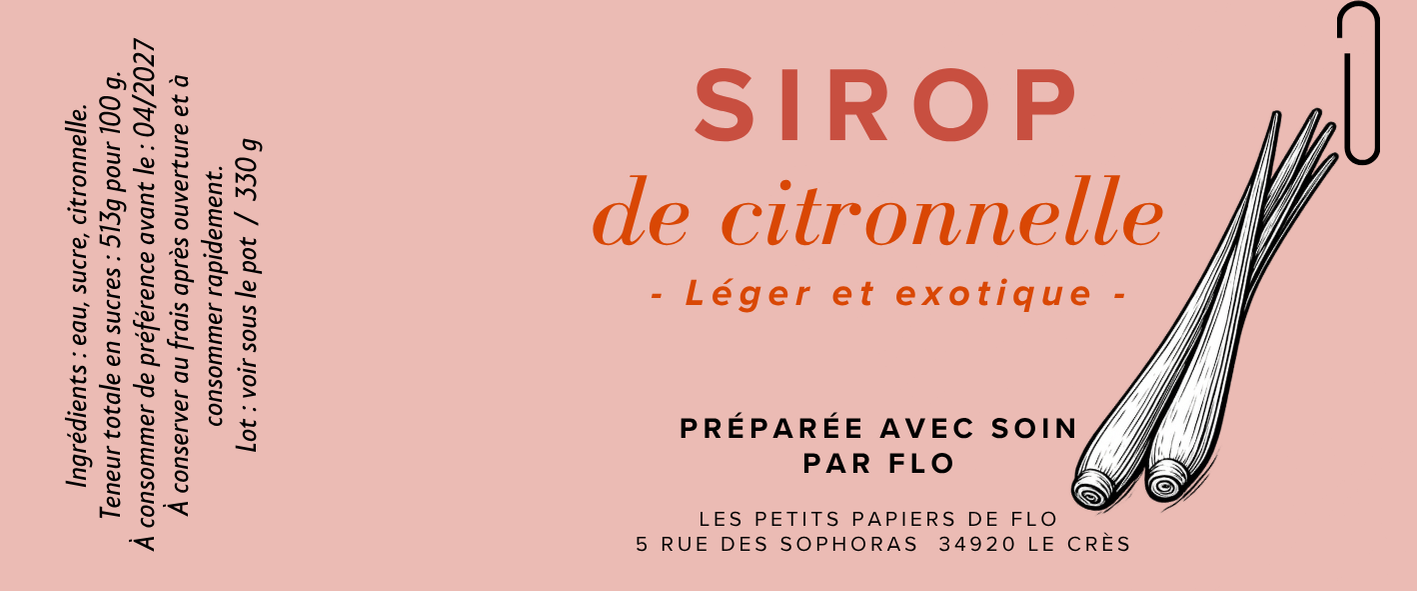 Sirop de Citronnelle