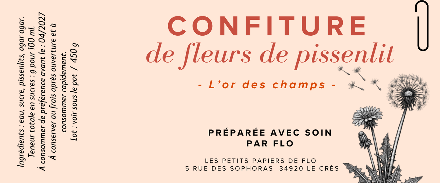 Confiture de fleurs de Pissenlit